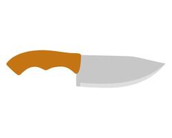 cocina cuchillo cortador con encargarse de y agudo espada en plano estilo. cuchillo icono acero batería de cocina Cocinando equipo vector