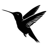 A Hummingbird Silhouette isolated on a white background. vector