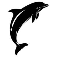 A Dolphin Silhouette isolated on a white background. vector