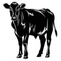 A Cow Silhouette isolated on a white background. vector