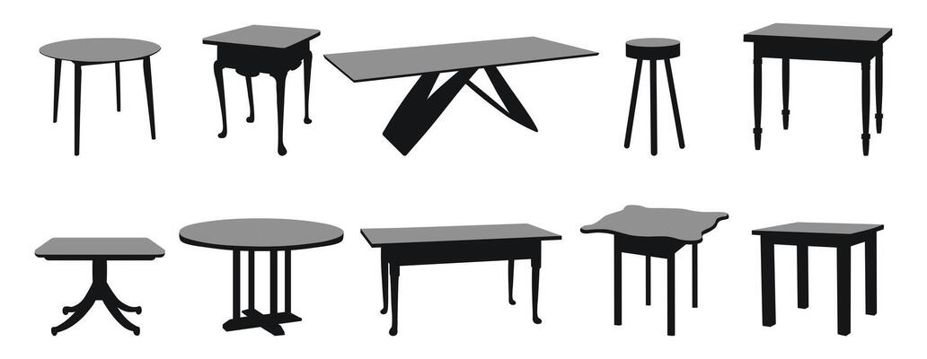 image of single tables. Piece of the interior