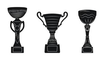 Sketch of trophy. Victory symbol. Flat graphic illustrations isolated on white background vector