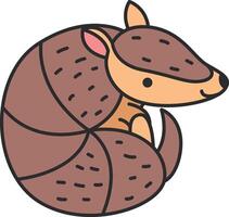 Cute armadillo illustration vector