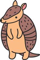 Cute armadillo illustration vector