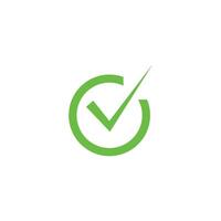 Green check mark icon. Tick symbol in green color, illustration vector