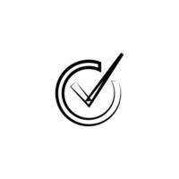 Black check mark icon. Tick symbol in black color, illustration vector