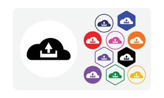 Document file cloud upload icon vector