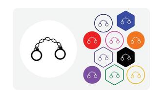 Arrest handcuff manacles shackles icon vector