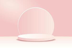 Soft pink abstract background with podium for product advertising vector