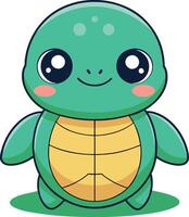 Minimalist Cute Kawaii Turtle , Adorable Illustration vector