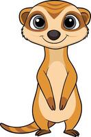 Meerkat Illustration, Detailed and Dynamic Wildlife Design vector