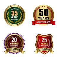 Set of Quality Badges and Labels Design Elements. Golden badge labels and laurel retro vintage collection. Emblem premium luxury logo in retro style template badges collection. vector