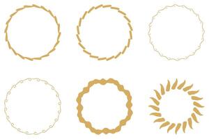 Circle ornamental frame design set vector