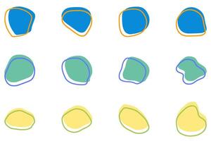 Simple blob abstract shape design set vector