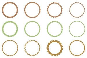 Circle ornamental frame design set vector