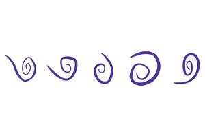 Decorative swirl line design set vector