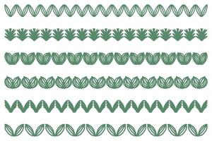 Decorative botanical border design set vector