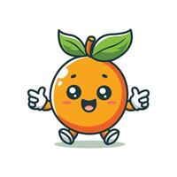 Cute cartoon illustration of orange mascot vector