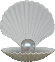 isolated open shell with pearl vector