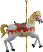 isolated carousel horse 3d realistic illustration vector