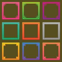 set of colorful frames with different designs vector