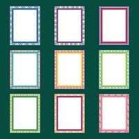 a set of colorful frames with different designs vector