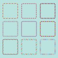 set of colorful square frames with different designs vector