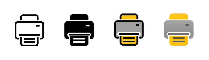 Printer icon on white background. Symbol printers. flat and color styles. for web and mobile design. vector