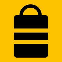 editable shopping icon on yellow background vector