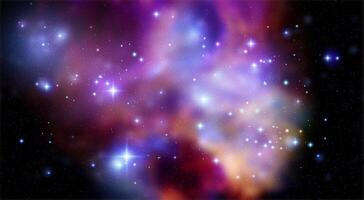 Space background with realistic nebula and shining stars. Magic colorful galaxy with stardust vector