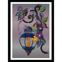 Illustration of Lantern and flowers vector