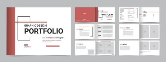 Graphic design portfolio , A5 Graphic Designer professional Portfolio Template vector