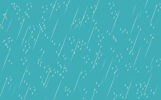 Cartoon raindrops isolated on blue background. Rainfall. Falling water. vector