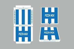 Pizza caja diseño, Pizza embalaje diseño, Pizza caja ddesign plantillas, bosquejo caja diseño, Pizza realista cartulina caja vector