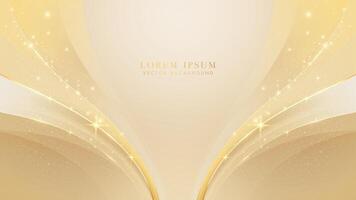 Luxury background with golden curve line decoration and glitter light effect. Elegant style background design vector