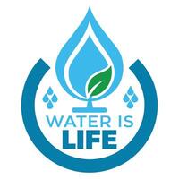 Every Drop Counts Save Water Save Earth Save Lives Water Conservation Logo Conserve Today Thrive Tomorrow vector