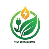 Eco Friendly Electricity Logo Environment Friendly Battery Logo Green Electricity Logo vector