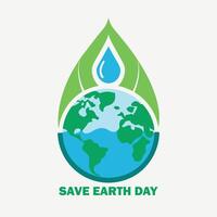 cada soltar cuenta salvar agua salvar tierra salvar vive agua conservación logo conservar hoy prosperar mañana vector