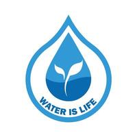 Every Drop Counts Save Water Save Earth Save Lives Water Conservation Logo Conserve Today Thrive Tomorrow vector