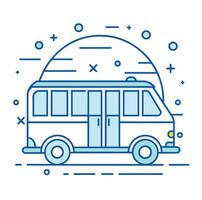 Comic Style Bus Outline illustration Bus Outline Logo vector