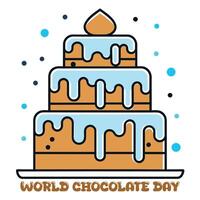 Chocolate Cake illustration Chocolate Cake logo World Chocolate Day Valentine Day vector