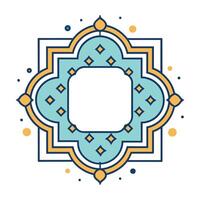 cómic estilo ismaico marco para invitación eid Mubarak ramadhan Mubarak invitación vector