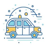 Comic Style Car Outline illustration Car Outline Logo vector