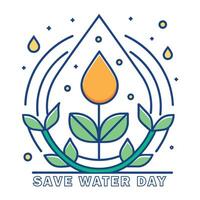 Cute Comic Style Water Drop illustration Save Water Save Earth Day illustration vector