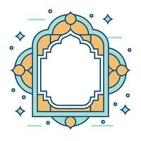 Comic Style Ismaic Frame For Invitation Eid Mubarak Ramadhan Mubarak Invitation vector
