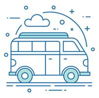 Comic Style Bus Outline illustration Bus Outline Logo vector