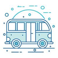 Comic Style Bus Outline illustration Bus Outline Logo vector