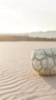 Vintage Soccer ball on sand video