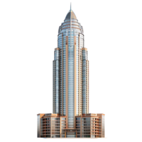 Tall city building on isolated transparent background png
