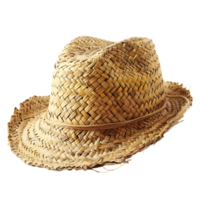 Straw hat on isolated transparent background png